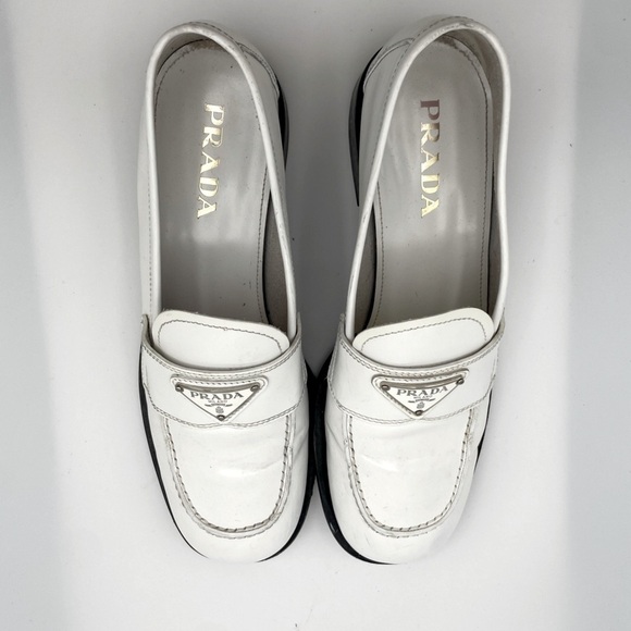 Authentic vintage PRADA chunky triangle logo shoes slip on loafers size 39 8.5 9 - Picture 7 of 15